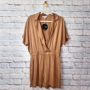 Camel Short Sleeve Romper